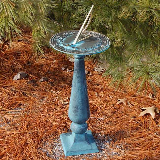 Rome Grow Old With Me Sundial and Baluster Pedestal