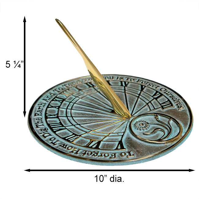 Rome Brass Gardeners Reflection Sundial w/Spindle Pedestal