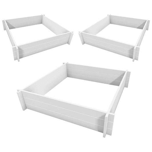 New England Hudson Raised Garden Beds, 4'L x 4'W, Pack of 3