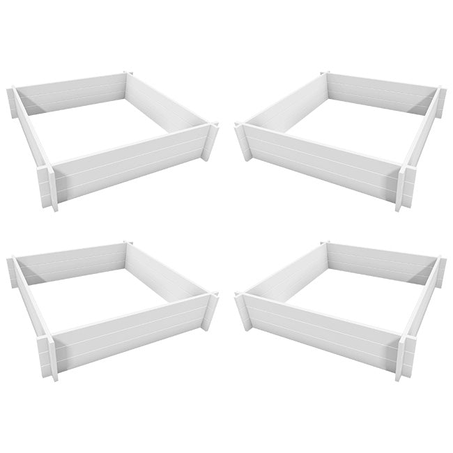 New England Hudson Raised Garden Beds, 4'L x 4'W, Pack of 3