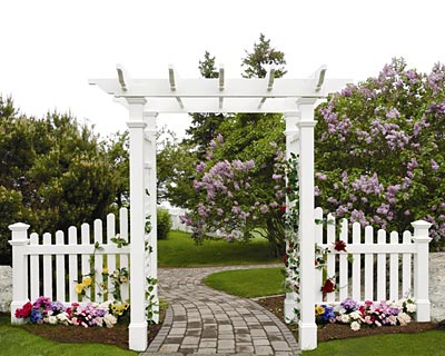 New England Fairfield Arbor with Trim and Wings