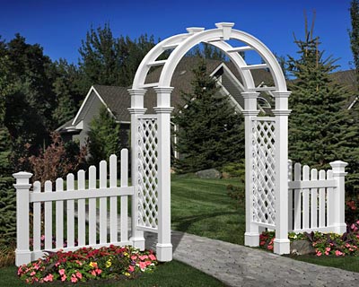 New England Nantucket Legacy Arbor with Trim and Wings