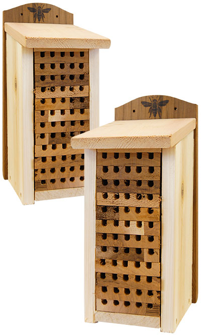 Woodlink Heavy Duty Cedar Mason Bee Houses, Large, 2 Pack