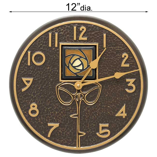 Whitehall Amber Dard Hunter Rose Clock & Thermometer Package