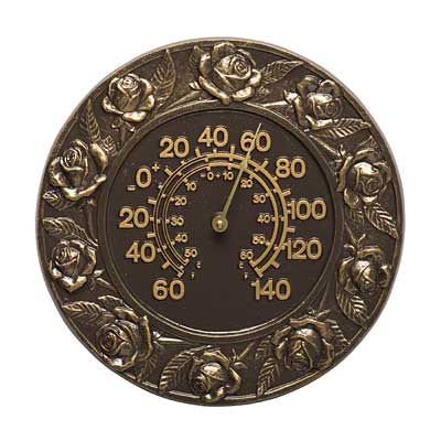 Whitehall Rose Clock & Thermometer Package, French Bronze