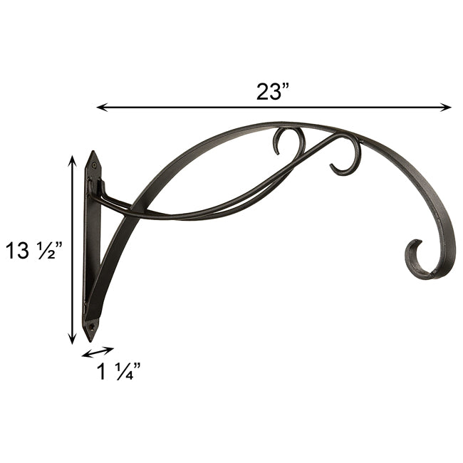 Achla Designs Wrought Iron Scroll Brackets, Black, Pack of 2