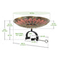 Achla Red African Daisy Bird Bath with Over Rail Bracket