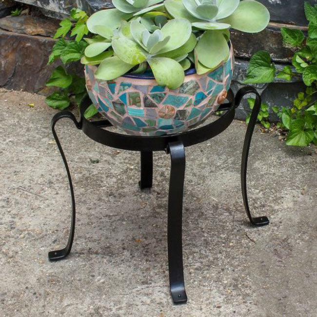 Achla Patio Plant Stands, Black, 12"H, Pack of 2