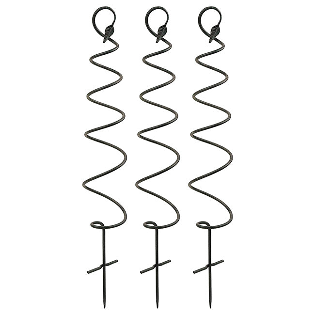 Achla Spiral Trellises, Black, 45"H, Pack of 3