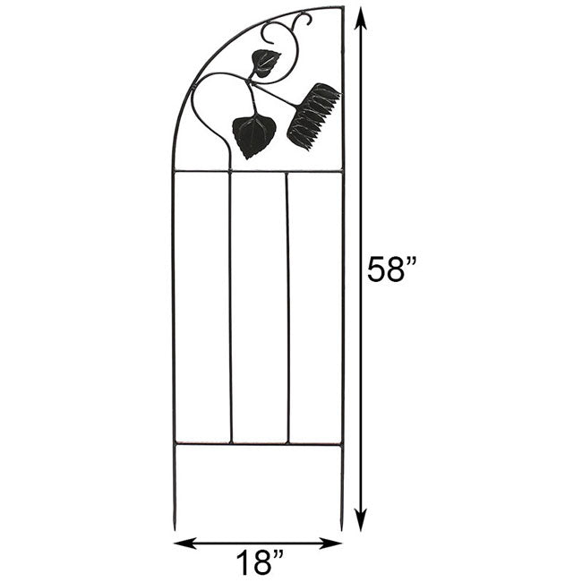 Achla Sunflowers Trellis Side Panels, Black, 58"H, Set of 2