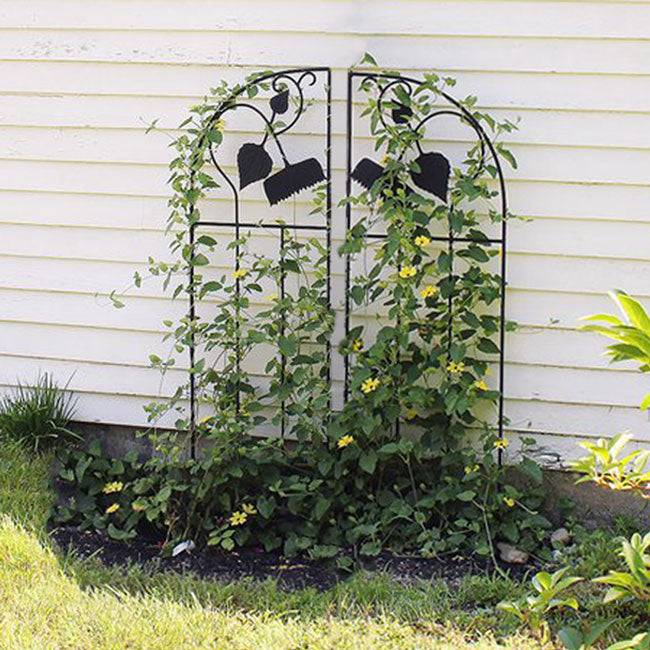 Achla Sunflowers Trellis Side Panels, Black, 58"H, Set of 2