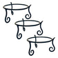 Achla Wrought Iron Stands, Black, 9.5" dia., Pack of 3