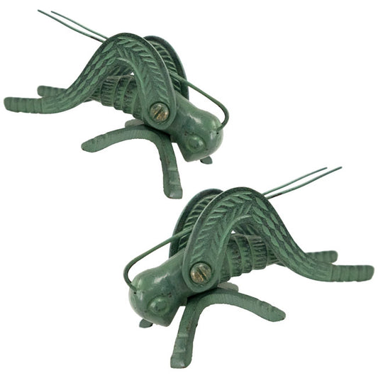 Achla Lucky Hearth Crickets, Verdigris, Set of 2