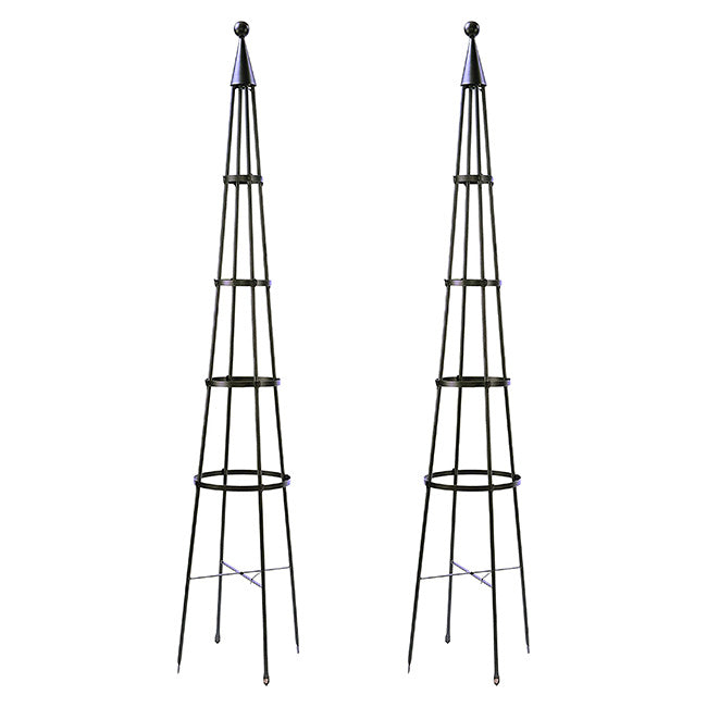 Achla Garden Obelisks, Graphite, 84.5", Pack of 2