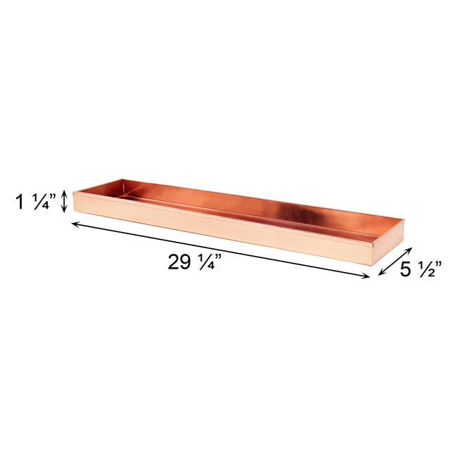 Achla Copper Plant Trays, 29"L, Pack of 3