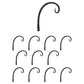 Achla Downcurled Wrought Iron Wall Hooks, Black, Pack of 12