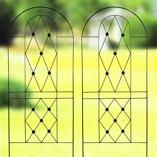 American GardenWorks Button Trellises, Black, 64.5"H, 2 Pack