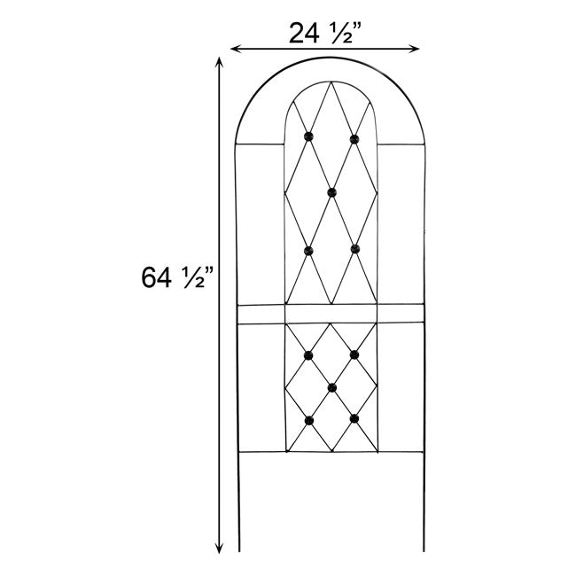 American GardenWorks Button Trellises, Black, 64.5"H, 2 Pack