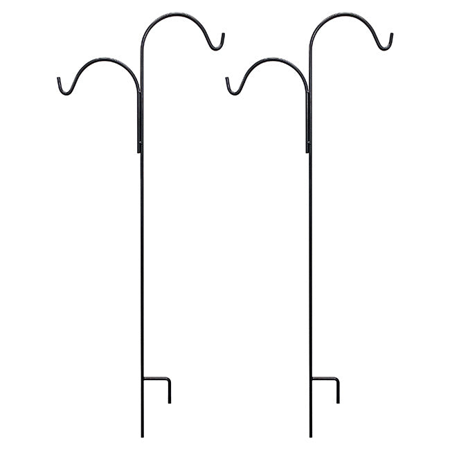 American GardenWorks Offset Double Shepherd Hooks, Pack of 2