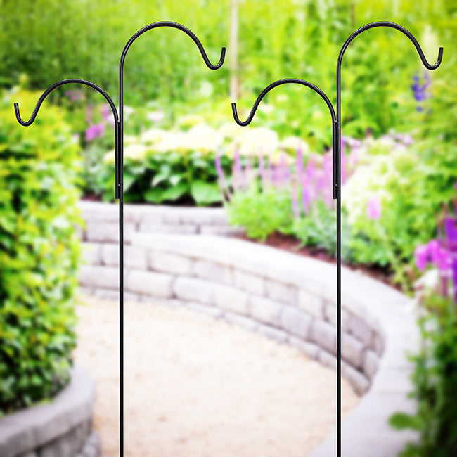 American GardenWorks Offset Double Shepherd Hooks, Pack of 2