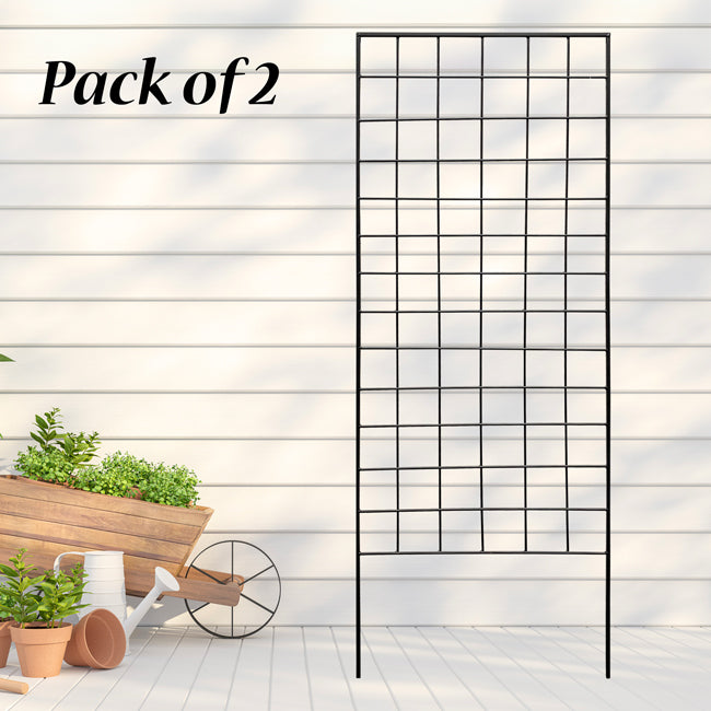 American GardenWorks Narrow Screen Trellis, Black, 2 Pack