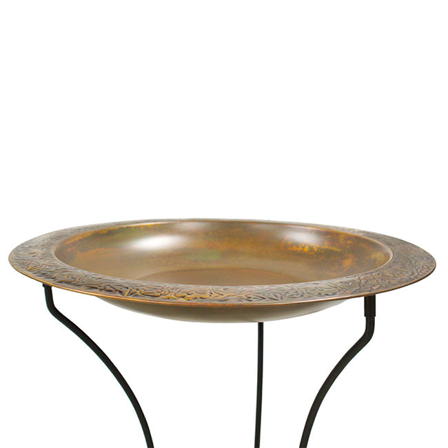 Ancient Graffiti Steel Bird Baths and Stands, Pack of 2