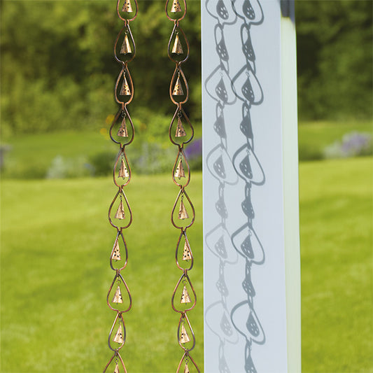 Ancient Graffiti Aspen Leaf and Bell Rain Chains, Pack of 2