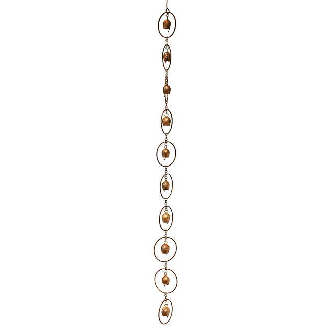 Ancient Graffiti Bell Rain Chains, Copper, Pack of 4