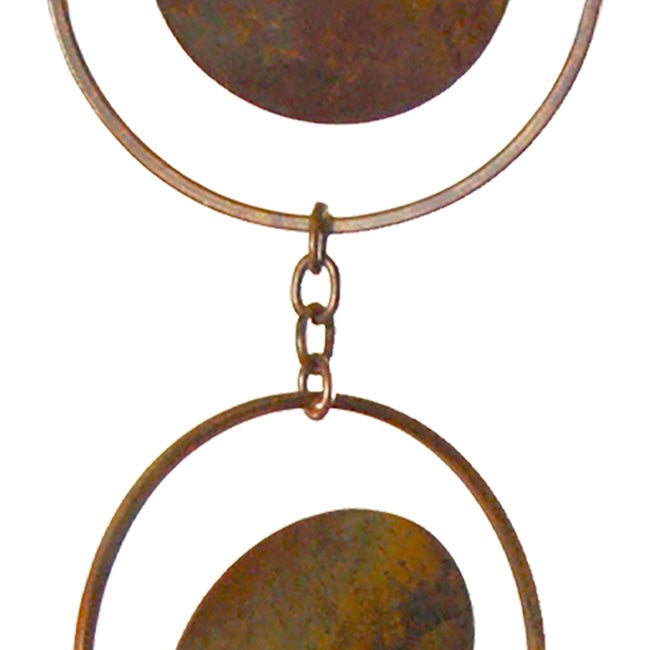 Ancient Graffiti Circle Rain Chains, Copper Colored, 2 Pack