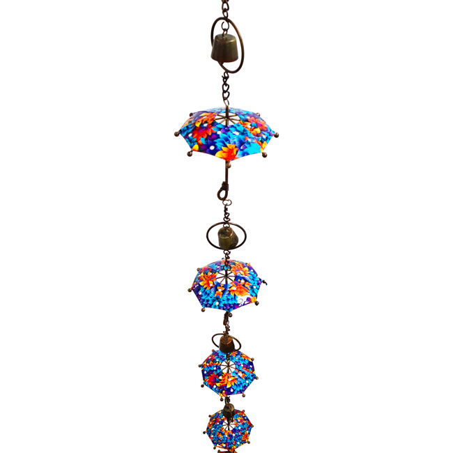 Ancient Graffiti Umbrella & Bell Rain Chains, Floral, 2 Pack