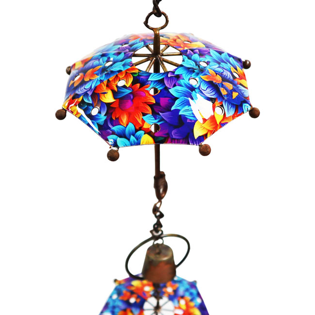 Ancient Graffiti Umbrella & Bell Rain Chains, Floral, 2 Pack