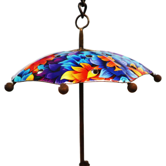 Ancient Graffiti Umbrella & Bell Rain Chains, Floral, 2 Pack