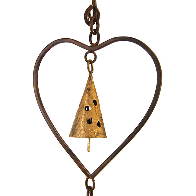 Ancient Graffiti Hearts and Bells Rain Chains, Pack of 2