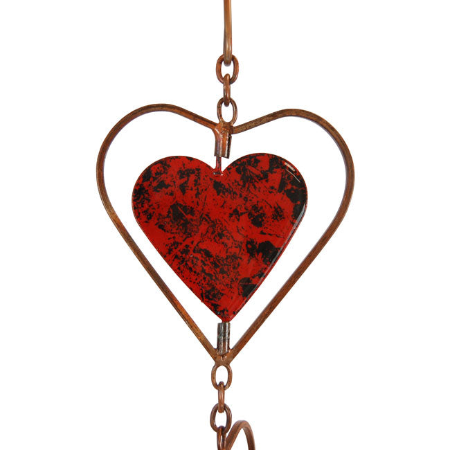 Ancient Graffiti Heart Rain Chains, Multicolored, Pack of 2