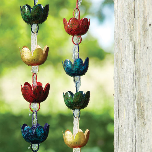 Ancient Graffiti Lily Rain Chains, Multicolored, Pack of 2