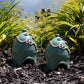 Anthony Stoneware Toad Houses, Teal Green, Pack of 2