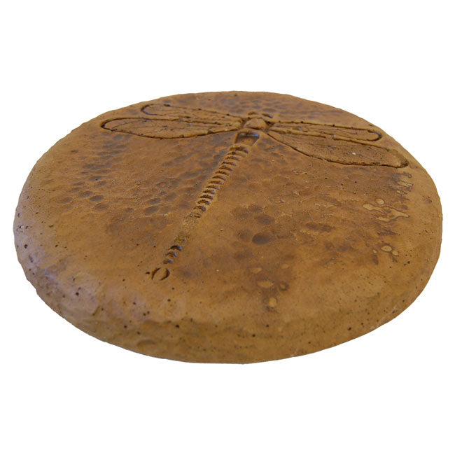 Athens Round Dragonfly Stepping Stones, Autumn Wheat, 2 Pack