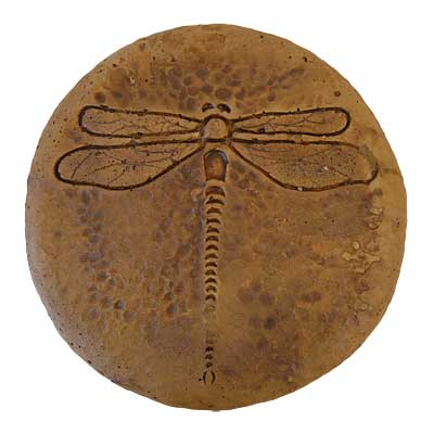 Athens Round Dragonfly Stepping Stones, Autumn Wheat, 2 Pack