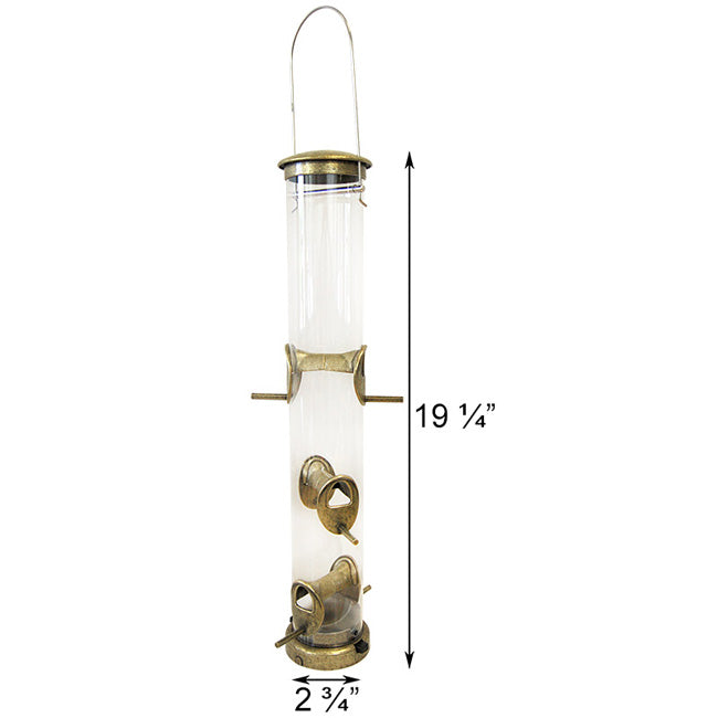 Aspects Wild Bird Seed Tube Feeders, Lg., Ant. Brass, 2 Pack