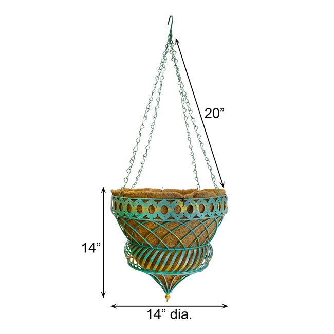 Austram Queen Anne Parasol Hanging Planter, Green, Pack of 6