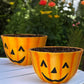 Urban Gardener Jack-O-Lantern Fiber Clay Pots, 10", 2 Pack