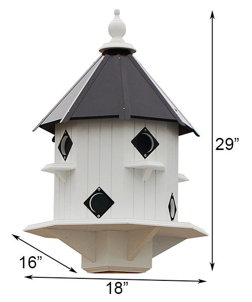 Wing & A Prayer Castle Bird House with White Mounting Post