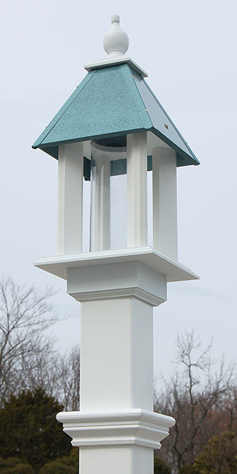 Pavilion Bird Feeder and Decorative Mounting Post, Verdigris