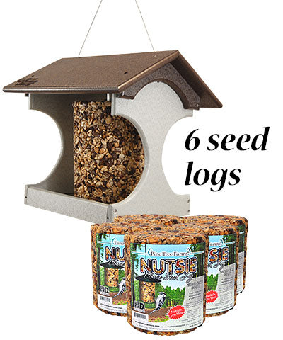 Recycled Plastic Suet Log Bird Feeder & Seed Logs