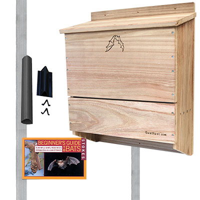 BestNest Five-Celled Bat House Kit with Pole, 500 bats
