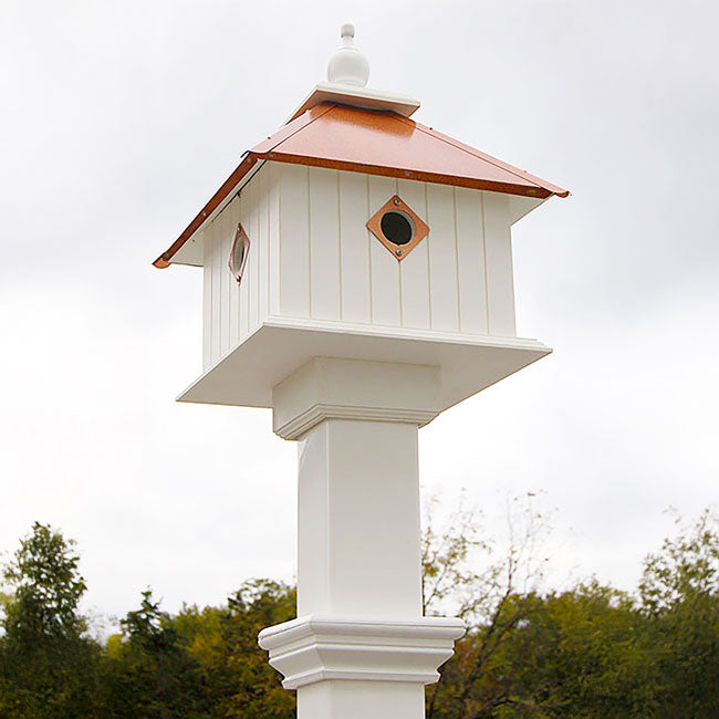 Carriage Bird House and Decorative Mounting Post