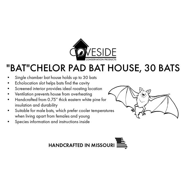 Coveside "Bat"chelor Pad Bat House, 30 bats