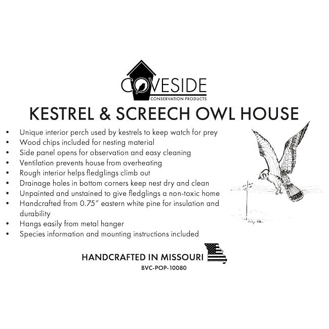Coveside Kestrel & Screech Owl House
