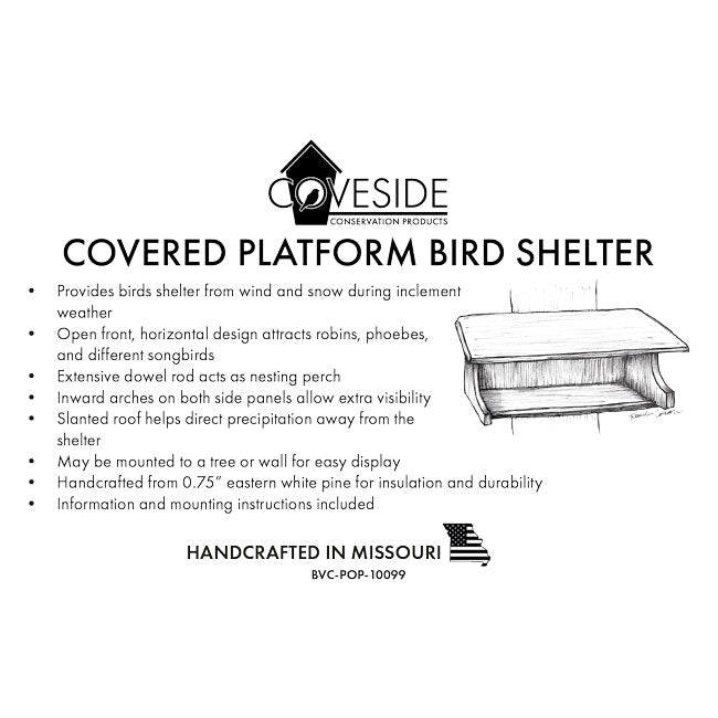 Coveside Covered Platform Bird Shelter