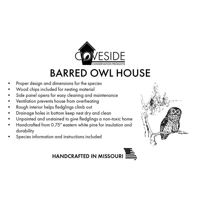 Coveside Barred Owl House